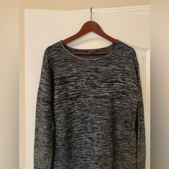 Ellen Tracy black & white knit long top blouse sweater tunic Large - Picture 8 of 15